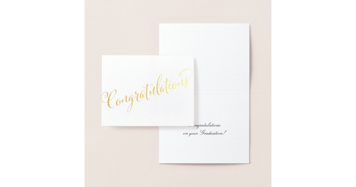 Gold Congratulations Graduation Special Occasion Foil Card | Zazzle