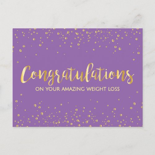 Gold Congratulations Weight Loss Award Certificate Postcard