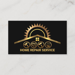 Gold Construction Handyman Tools Remodeling Business Card