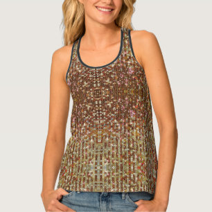 Gold copper sparkling Amber sequin pattern      Tank Top