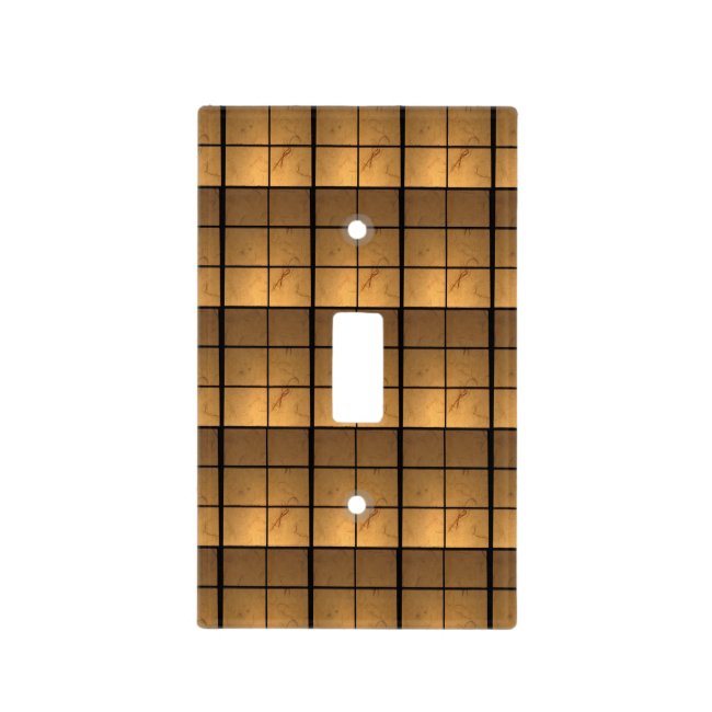 Gold Copper Square Pattern Light Switch Cover