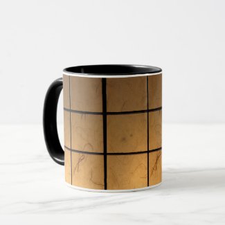 Gold Copper Squares Pattern Mug