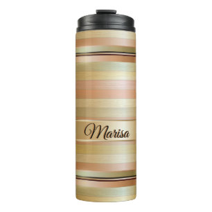 Gold & Copper Stripes Thermal Tumbler