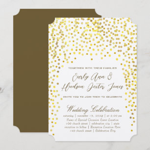 Gold Copper Vintage Typography Wedding Invitation