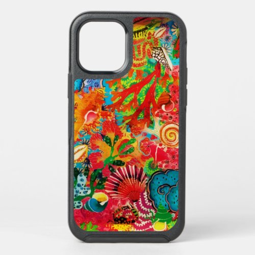 Gold Coral Summer Tropical Ocean Fish Watercolor OtterBox Symmetry iPhone 12 Case