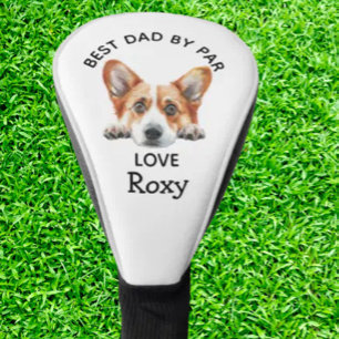 Gold Corgi Peeking Puppy Customize Golf Head Cover