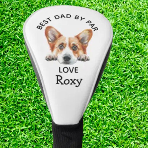 Gold Corgi Peeking Puppy Customize Golf Head Cover
