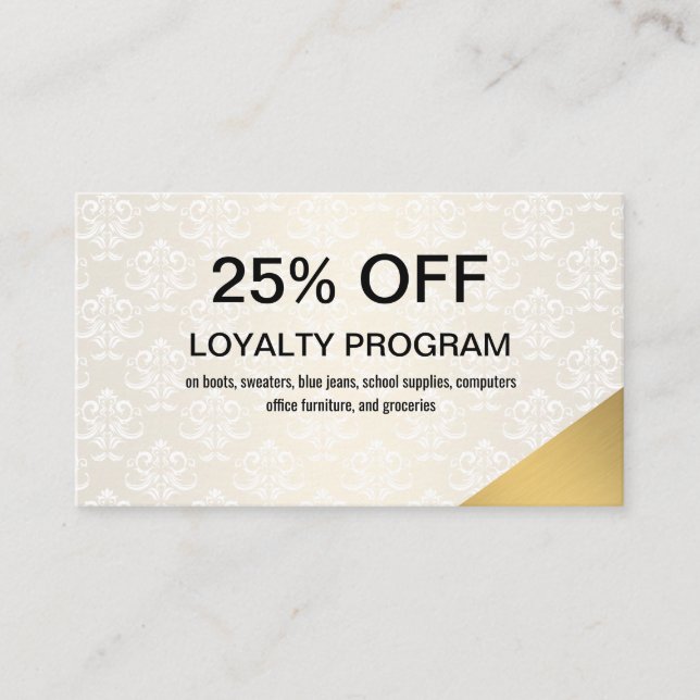 Gold Corner Discount Card (Front)