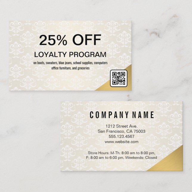 Gold Corner Discount | QR Code Card (Front/Back)