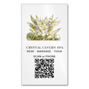 *~* Gold Cosmic Sparkling Magical QR Crystal Business Card Magnet