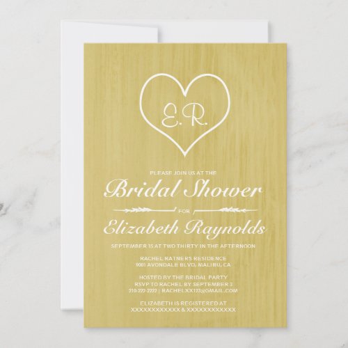 Gold Country Bridal Shower Invitations