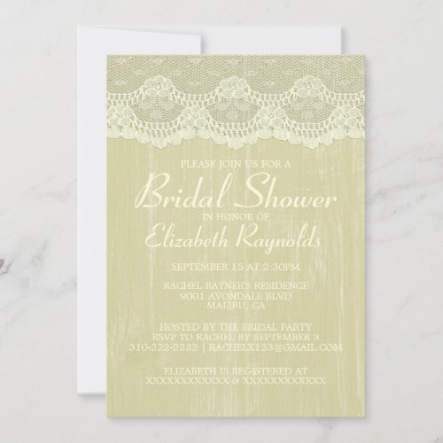 Gold Country Lace Bridal Shower Invitations