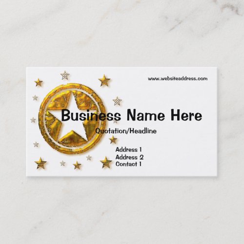Gold Country Western Stars Design Business Card