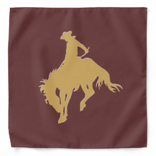 Gold Cowboy Bucking Horse Bandana