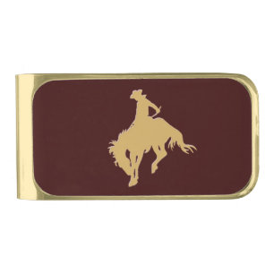 Gold Cowboy Bucking Horse Gold Finish Money Clip