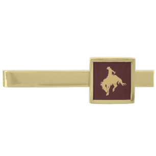 Gold Cowboy Bucking Horse Gold Finish Tie Bar