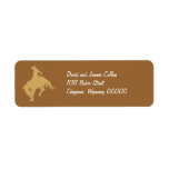 Gold Cowboy Bucking Horse Label