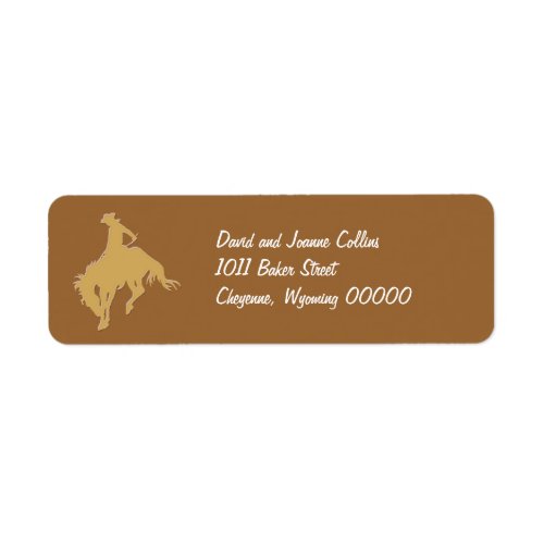 Gold Cowboy Bucking Horse Label