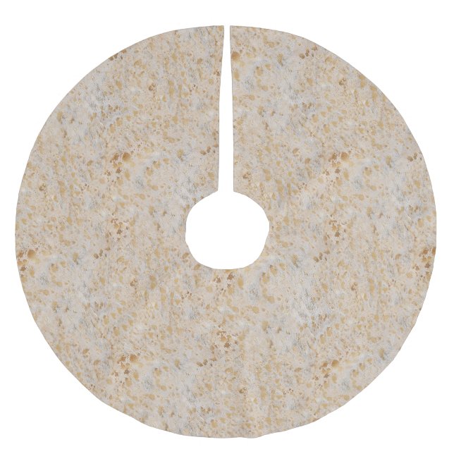 Gold Cowhide Metallic Western Modern Christmas  Brushed Polyester Tree Skirt (Front)
