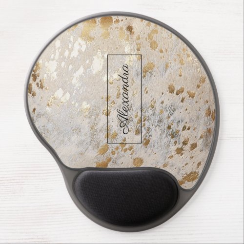 Gold Cowhide Personalized Print Metallic Mouse Pad