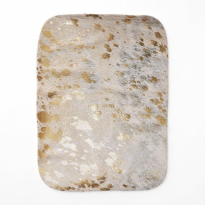 Gold Cowhide Print Metallic  Baby Burp Cloth