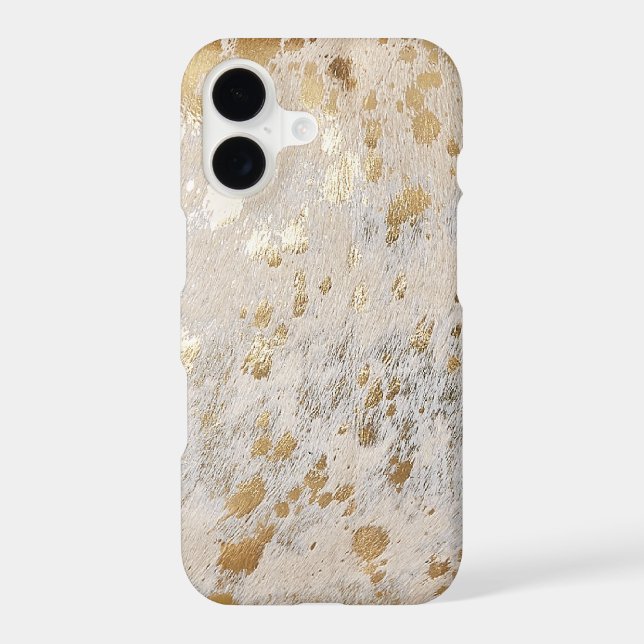 Gold Cowhide Print Metallic Case-Mate iPhone Case (Back)