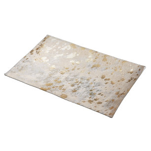 Gold Cowhide Print Metallic Cloth Placemat