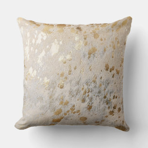 Gold Cowhide Print Metallic Cushion