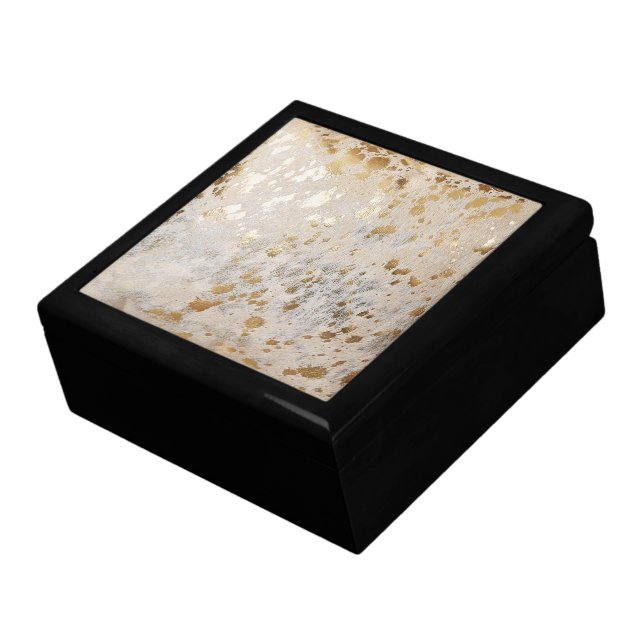 Gold Cowhide Print Metallic Gift Box (Side)