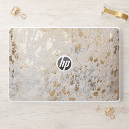 Gold Cowhide Print Metallic HP Laptop Skin