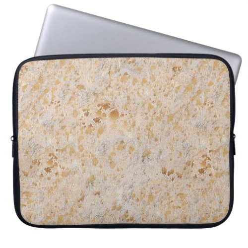 Gold Cowhide Print Metallic Laptop Sleeve