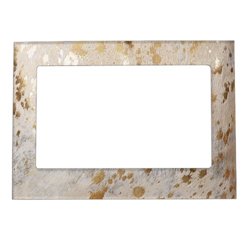 Gold Cowhide Print Metallic Magnetic Frame