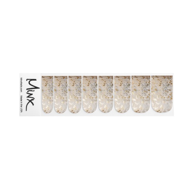 Gold Cowhide Print Metallic  Minx Nail Art (Right Hand)