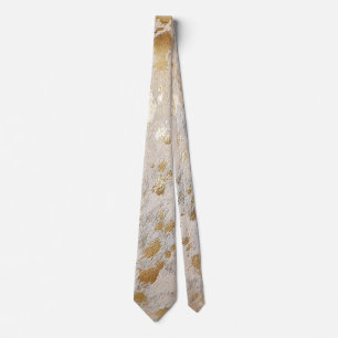 Gold Cowhide Print Metallic Neck Tie