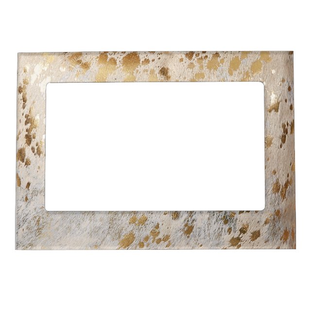 Gold Cowhide Print Metallic Placemat Magnetic Frame (Front)