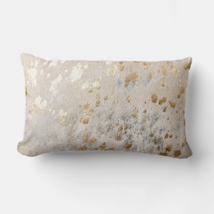 Gold Cowhide Print Metallic Scatter Lumbar Cushion