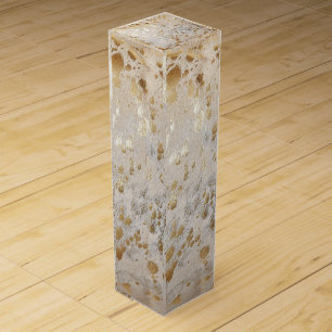Gold Cowhide Print Metallic Wine Box