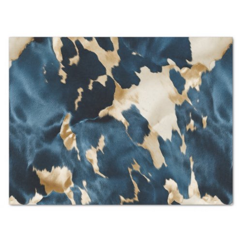 Gold Cream Blue Cowhide Tissue Paper