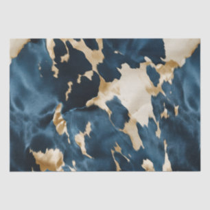 Gold Cream Blue Cowhide Tissue Paper