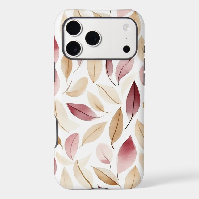 Gold Cream Blush Red Leaves  Case-Mate iPhone Case (Back)