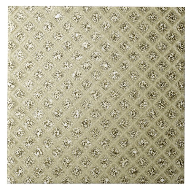 Gold Cream Decorative Ceramic Tile (Front)