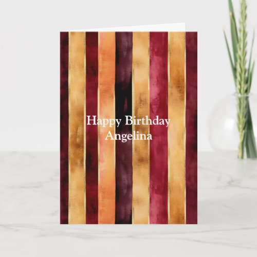 Gold Cream Flower Birthday Card