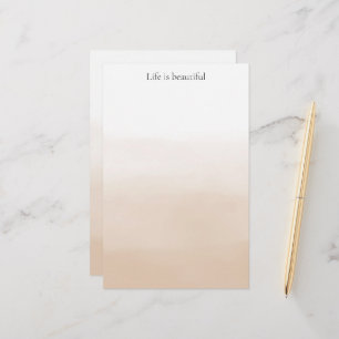 Gold Cream Peach Ombre Stationery