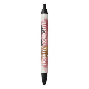 Gold Cream Pink Black Cowgirl Cowhide Pen