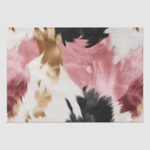 Gold Cream Pink Black Cowgirl Cowhide Tissue Paper