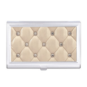 Gold Cream Satin Metallic Elegant Satin Metallic Business Card Case