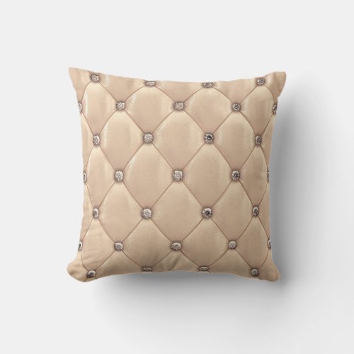 Gold Cream Satin Metallic Elegant Satin Metallic Throw Pillow