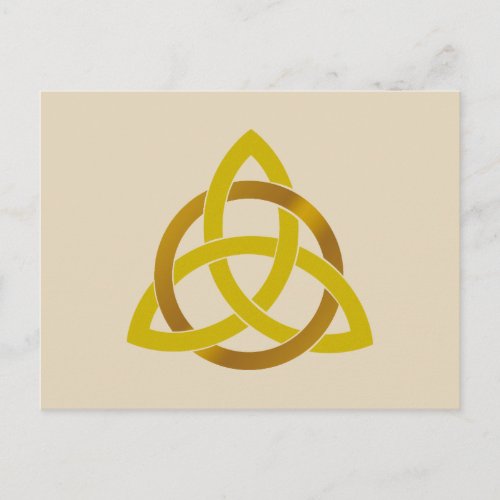 Gold Cream Trinity Knot Celtic Postcard