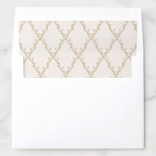 Gold & Cream Wedding Invitation Envelope Liner