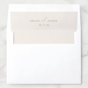 Gold & Cream Wedding Invitation Envelope Liner